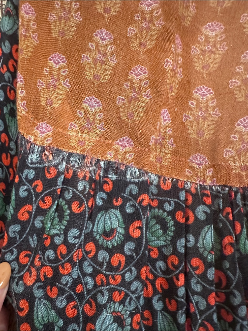 Free People Patchwork High-Low Maxi Dress - Rust Multi - Picture 5 of 7